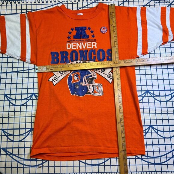 Vintage 1987 Denver Broncos AFC Champs T-Shirt Size Large Orange Graphic Shirt - Picture 10 of 10